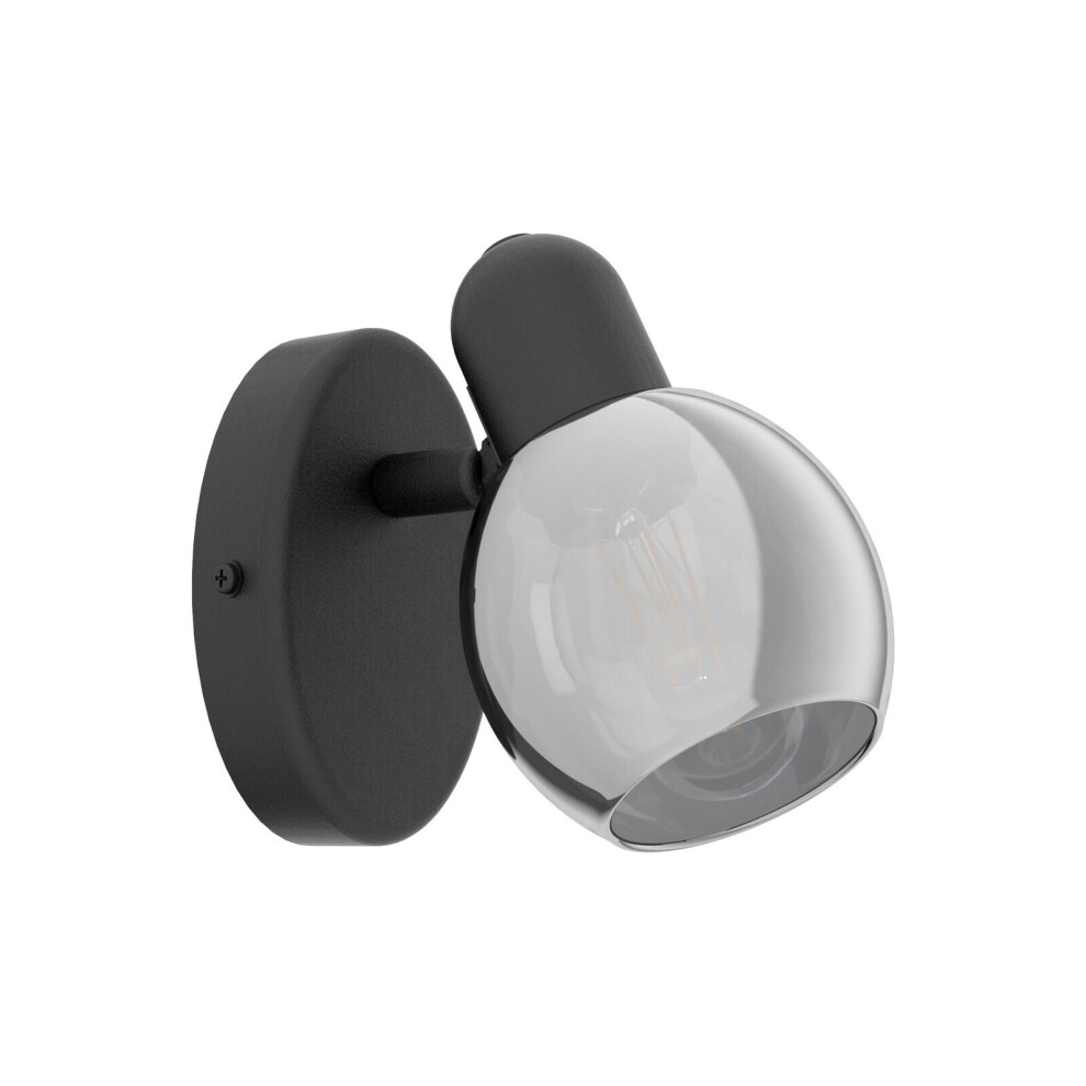 Loops Wall Colour Shade Transparent Glass Vaporized Bulb E14 10W Light/Black
