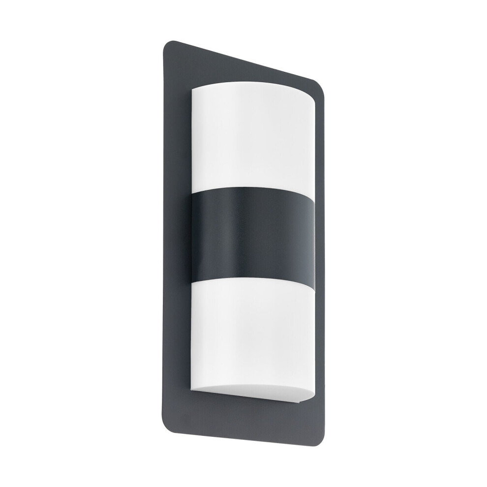 Loops Ip44 Outdoor Wall Light Anthracite Zinc Plated Steel 2 X 10W E27 Bulb