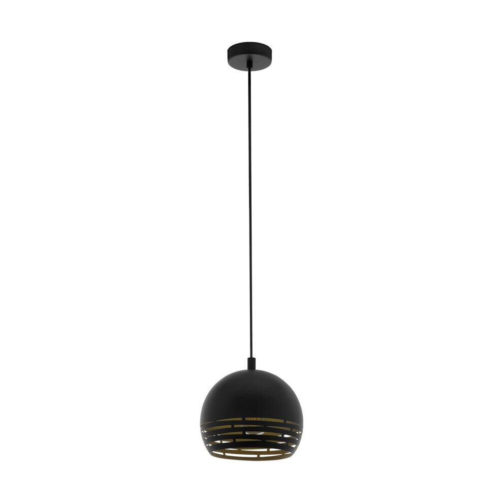 Loops Pendant Ceiling Colour Cut Out Inner Shade Bulb E27 1X40w Light/Black/Gold