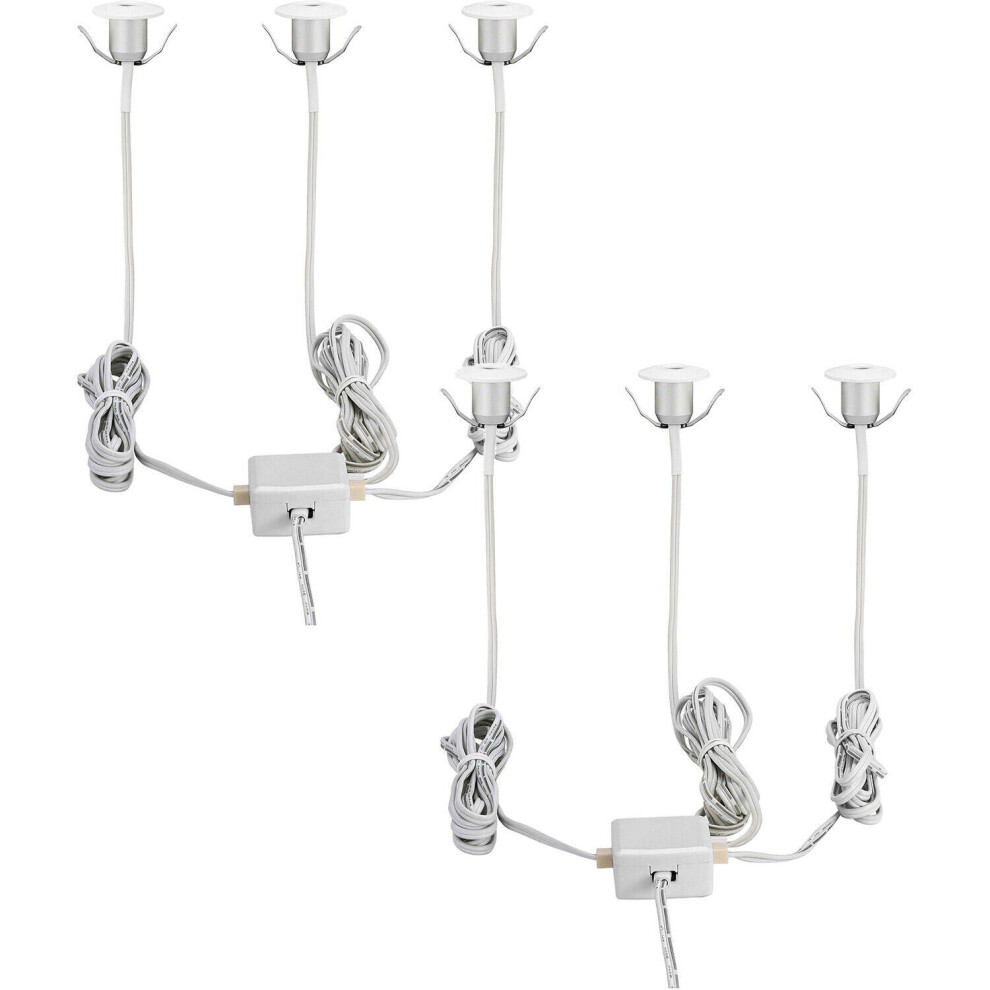 Loops 2 Pack 3 Pack Flush / Recessed Ceiling Downlight White Aluminium 1W Led