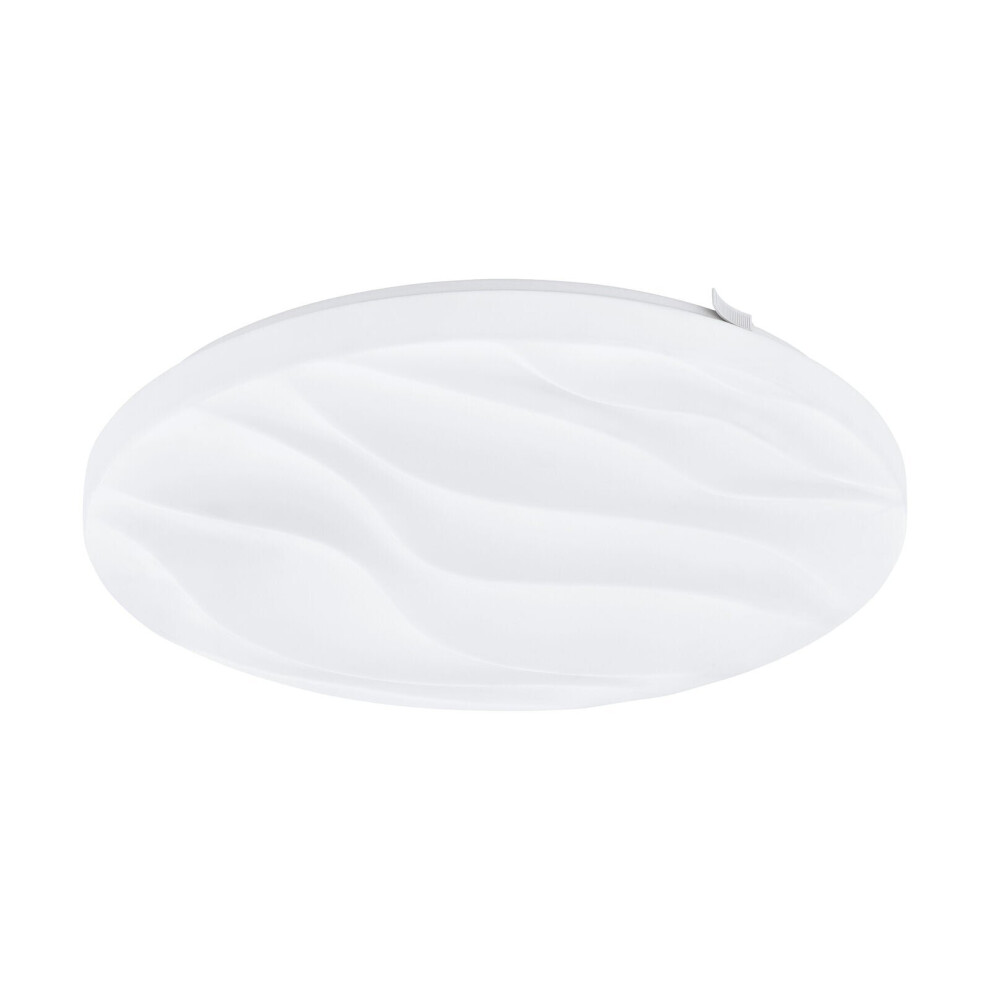 Loops Flush Ceiling Light Colour White Shade White Plastic Bulb Led 17.3W Included