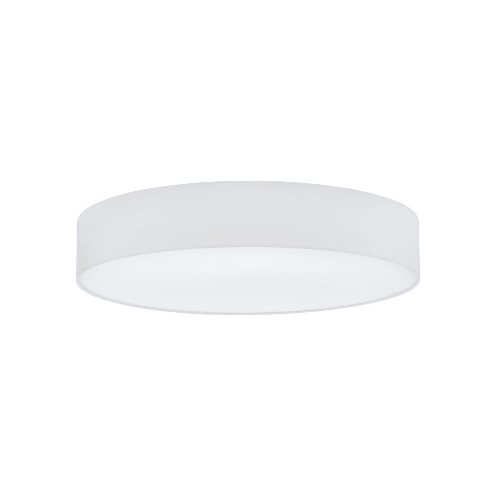 Flush Ceiling Light Colour White Circular Shade White Fabric Bulb E27 5x25W