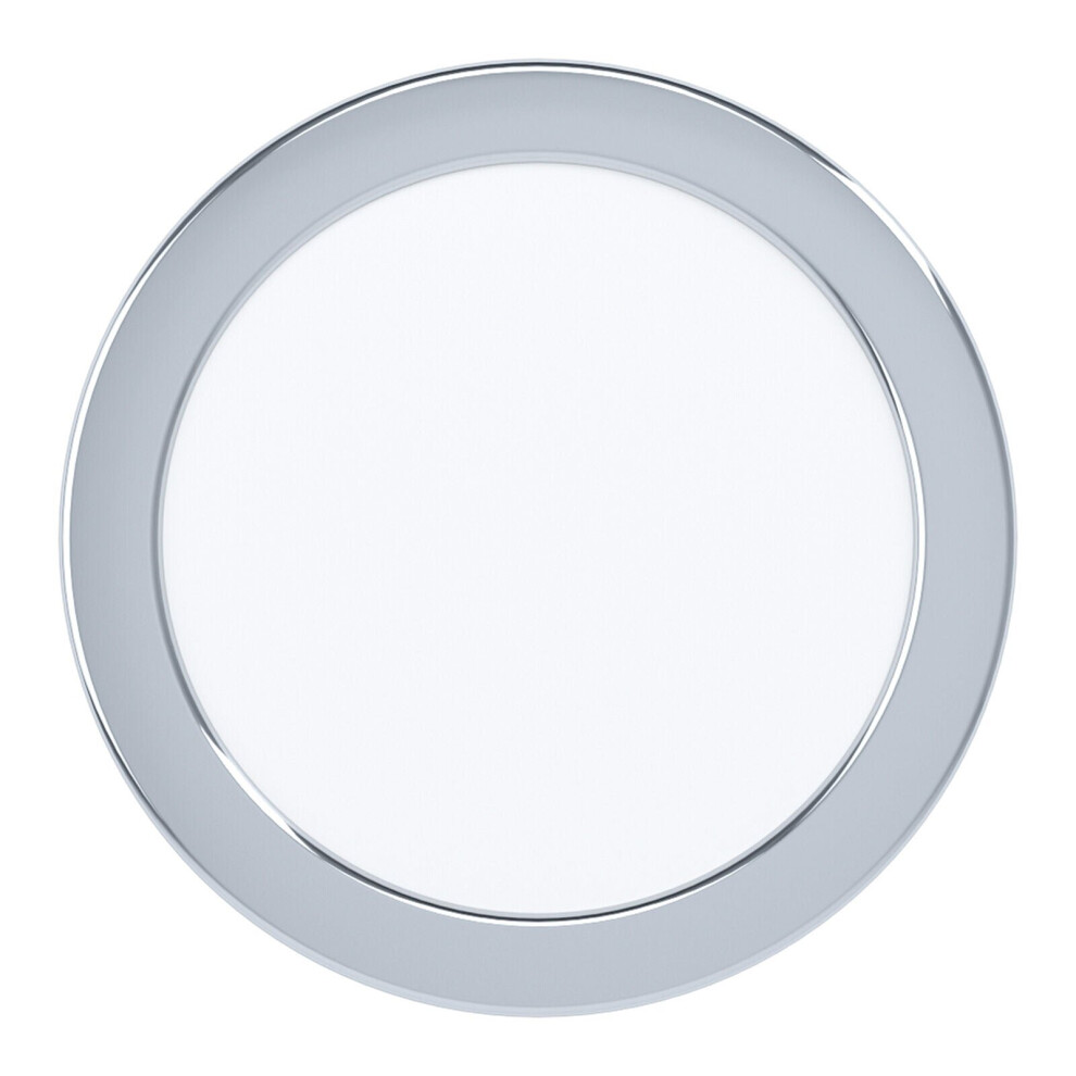 Wall / Ceiling Flush Downlight Chrome Steel 10.5W Built in LED 166mm Round