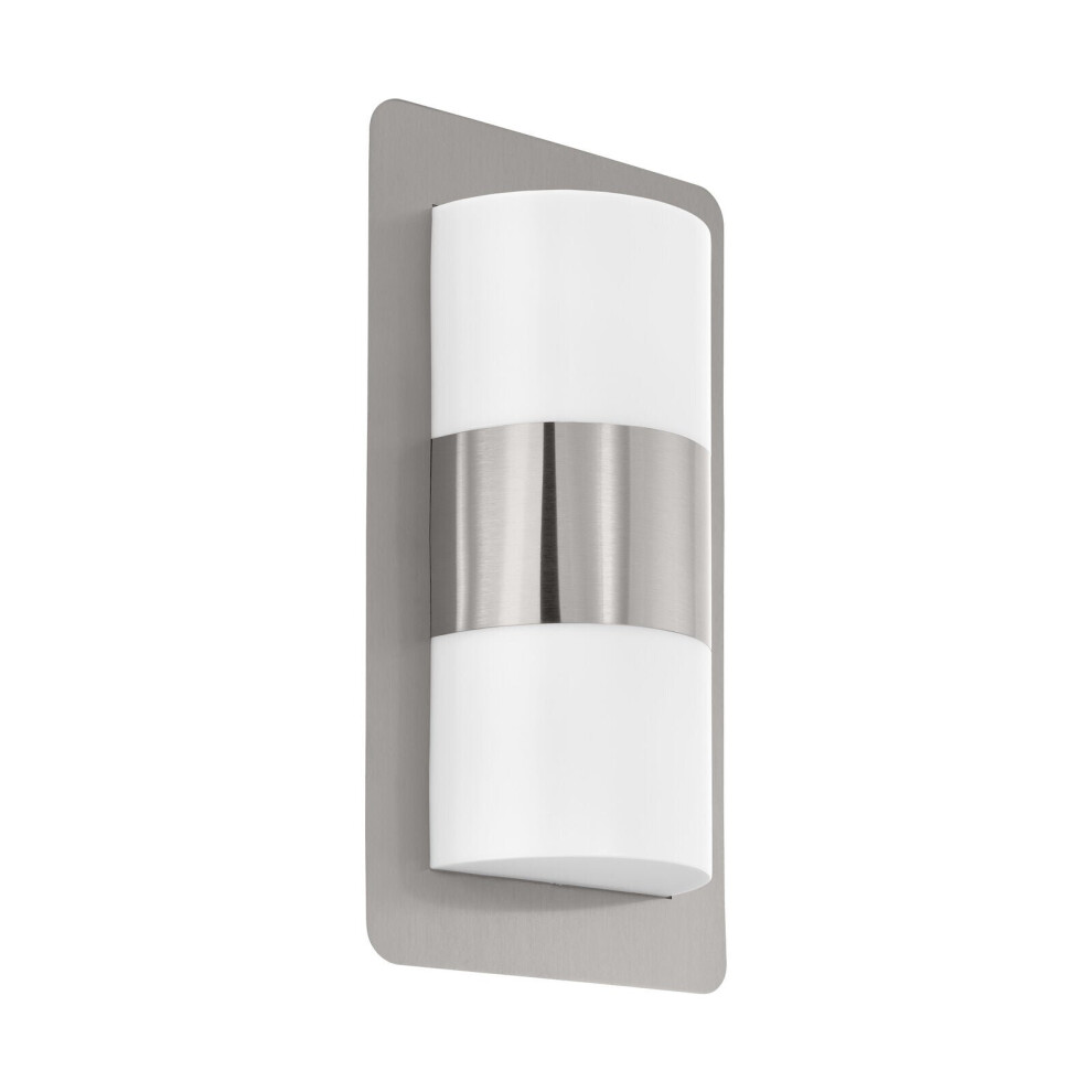 Loops Ip44 Outdoor Wall Modern Stainless Steel 2 X 10W E27 Bulb Porch Lamp Light