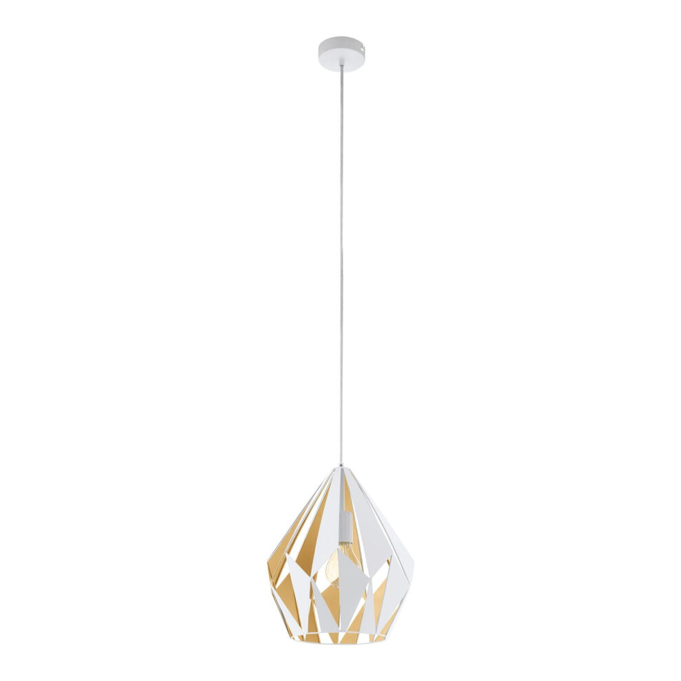 Loops Hanging Ceiling Pendant & Honey Geometric 1X 60W E27 Feature Lamp Light/White