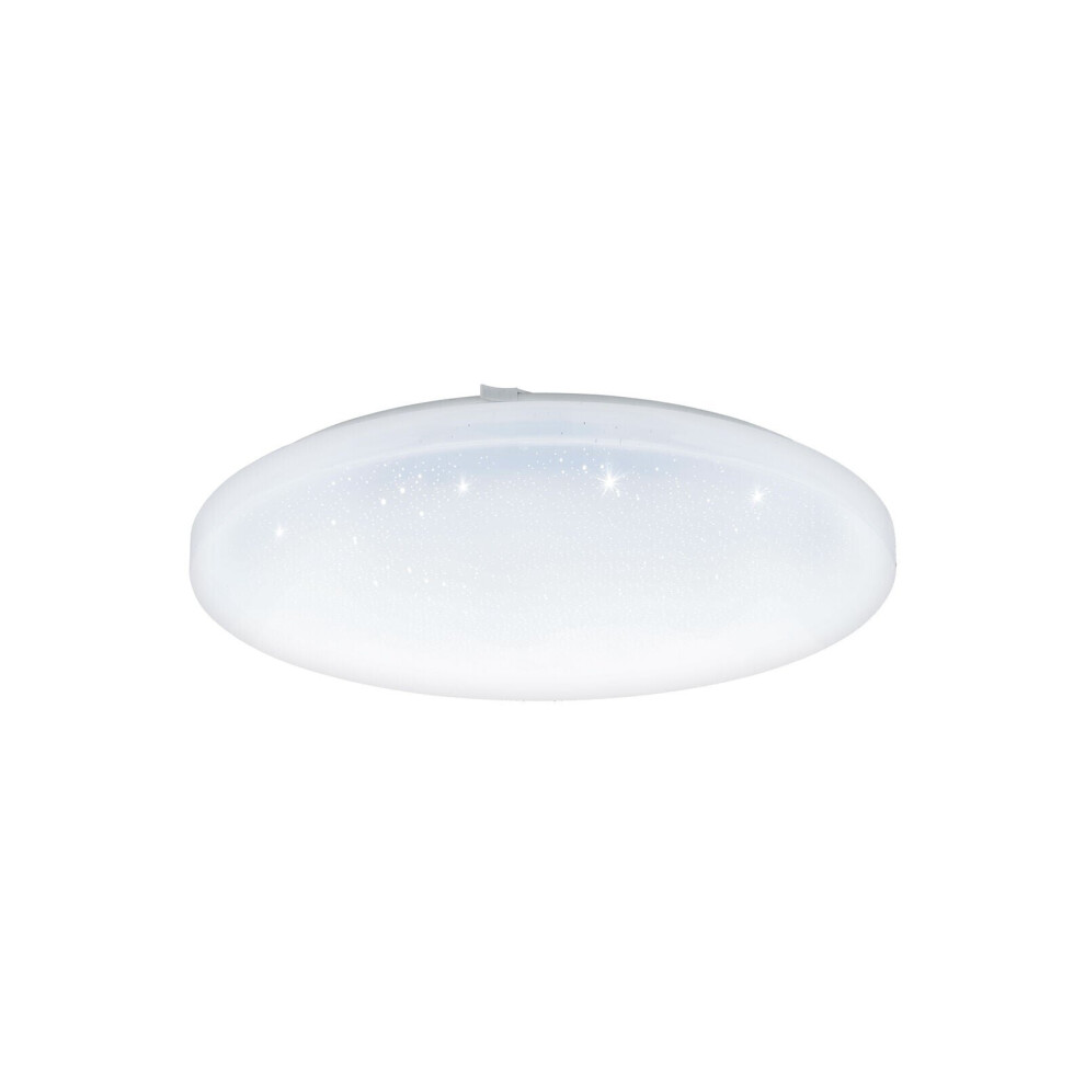 Loops Wall Flush Ceiling Light White Shade White Plastic Crystal Effect Led 33.5W