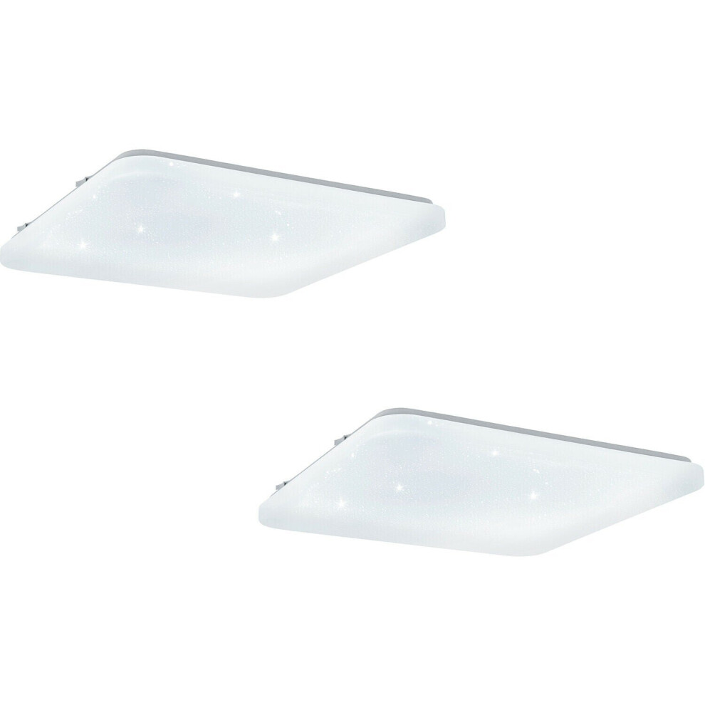 Loops 2 Pack Wall Flush Ceiling Shade With Crystal Effect Led 33.5W Light/White