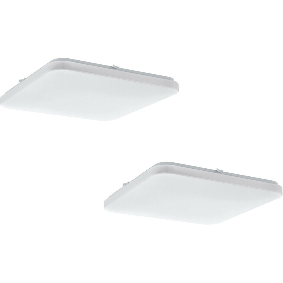 Loops 2 Pack Wall Flush Ceiling Light Colour White Shade White Plastic Bulb Led 33.5W