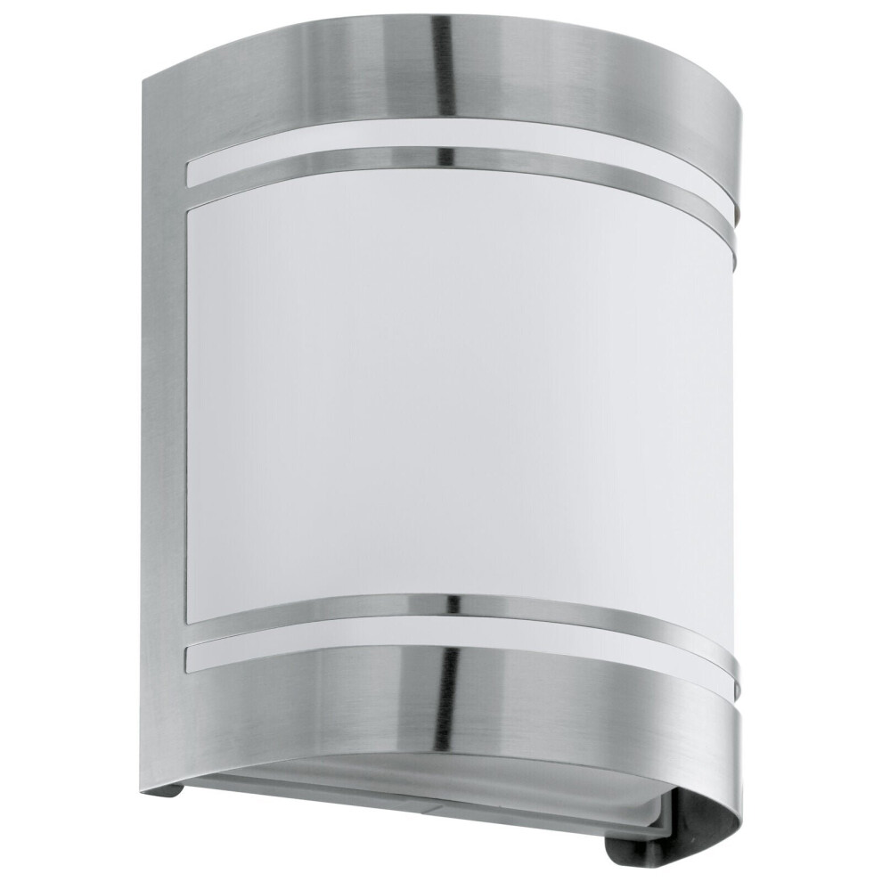 Loops Ip44 Outdoor Wall Stainless Steel & Diffuser 1 X 40W E27 Bulb Porch Lamp Light
