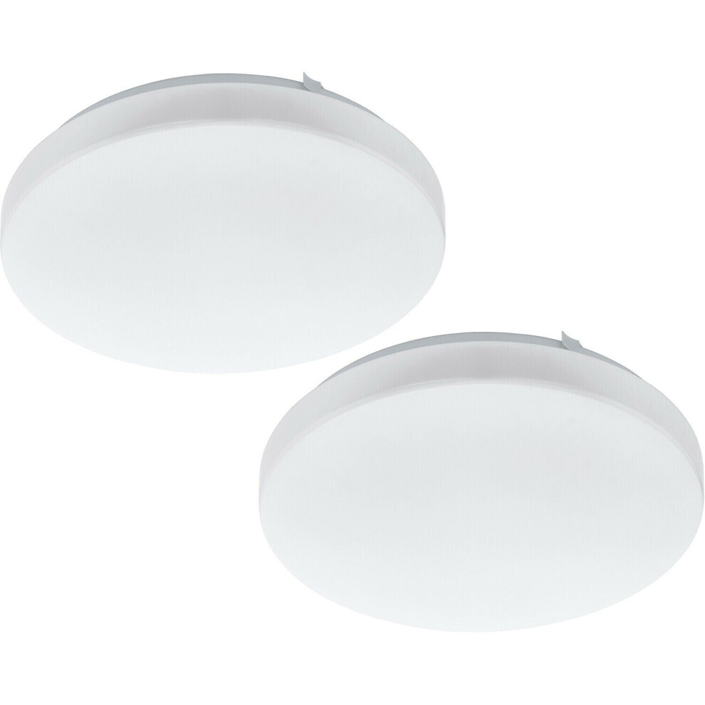 Loops 2 Pack Wall Flush Ceiling Light Colour White Shade White Plastic Bulb Led 11.5W