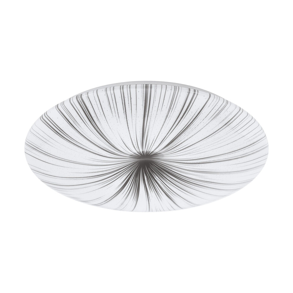  - Stylish Wall Flush Ceiling Light With White Shade And Silver Finish33W Led Bulb - Image 3