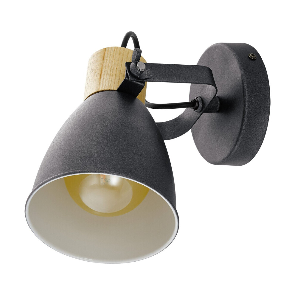 Loops Flush Ceiling Colour White Brown Shade Bulb E27 1X25w Light/Anthracite/Cream