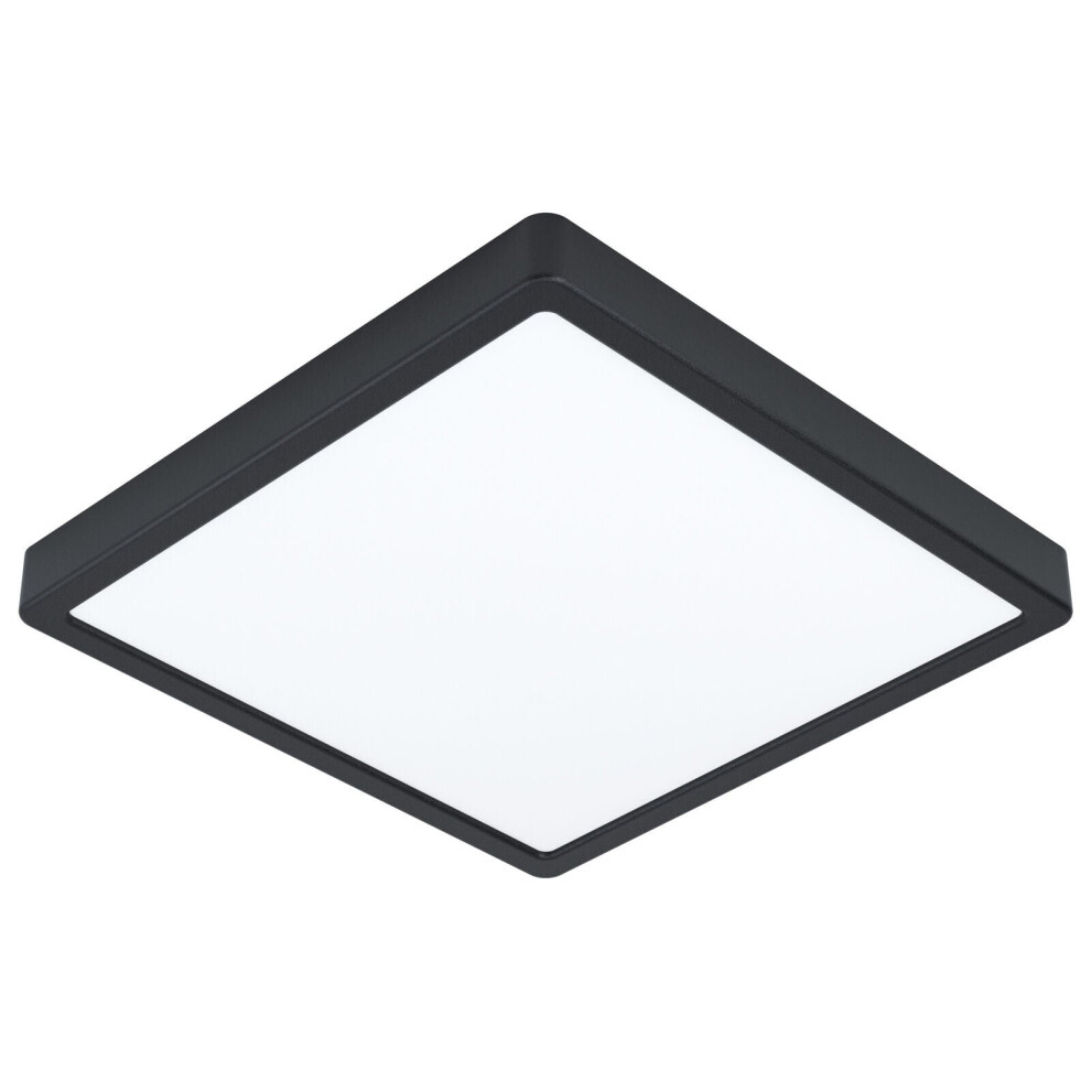 Wall / Ceiling Light Black 285mm Square Surface Mounted 20W LED 3000K