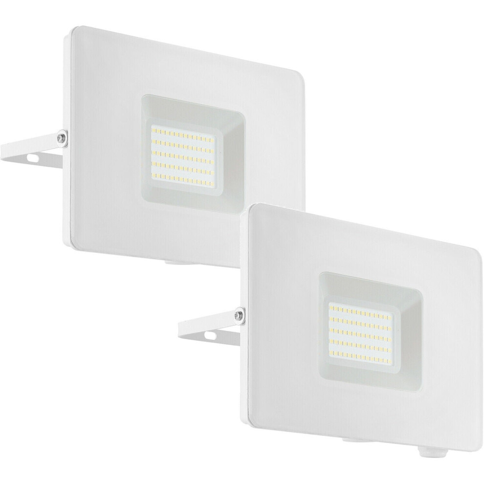 Loops 2 Pack Ip65 Outdoor Wall Flood Light White Adjustable 50W Led Porch Lamp