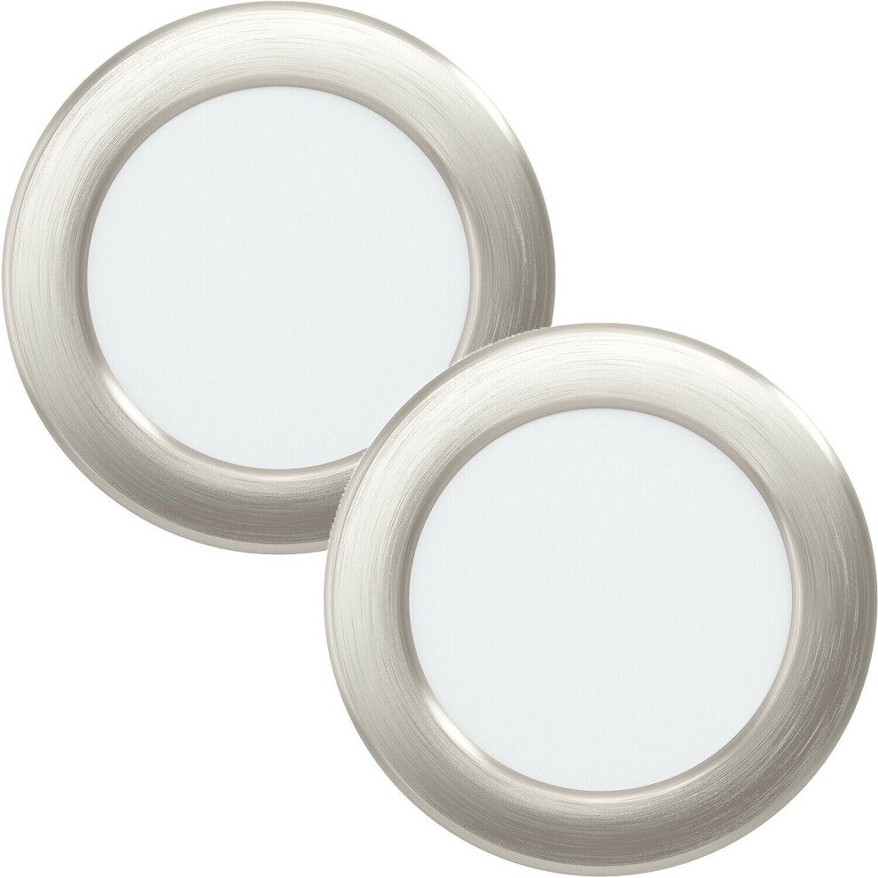 Loops 2 Pack Wall / Ceiling Flush Downlight Satin Nickel Steel 5.5W Built In Led