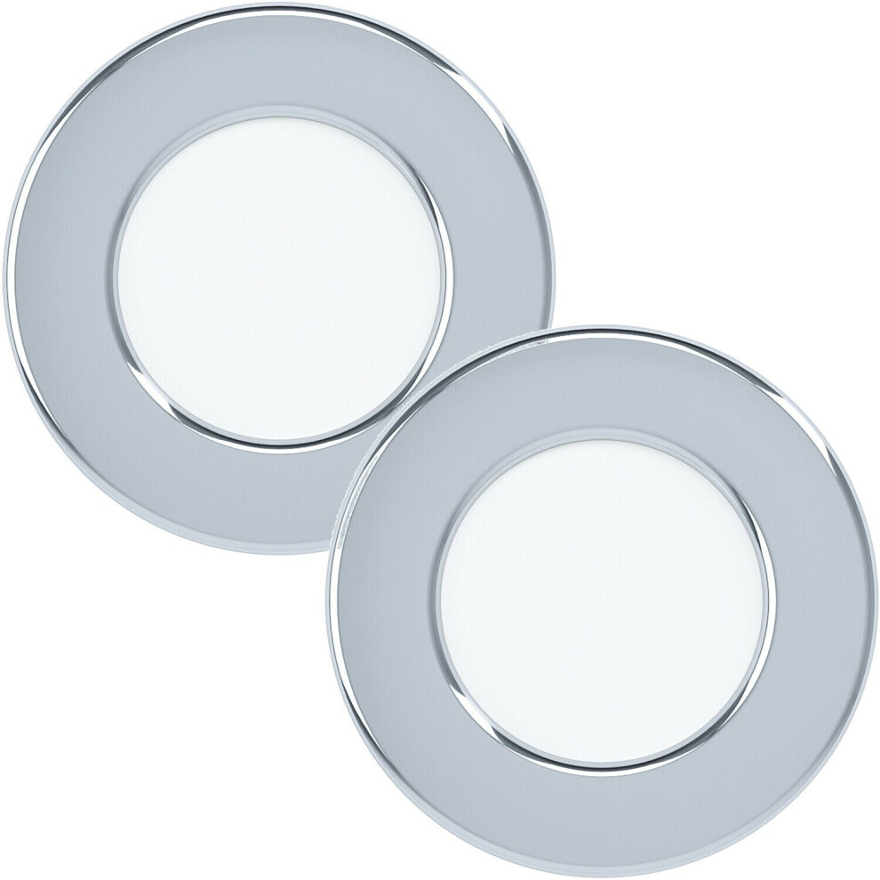 2 PACK Wall / Ceiling Flush Downlight Chrome Round Recess Spotlight 2.7W LED