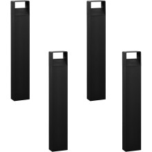 4 PACK IP44 Outdoor Bollard Light Anthracite Aluminium 6W LED Tall Lamp Post