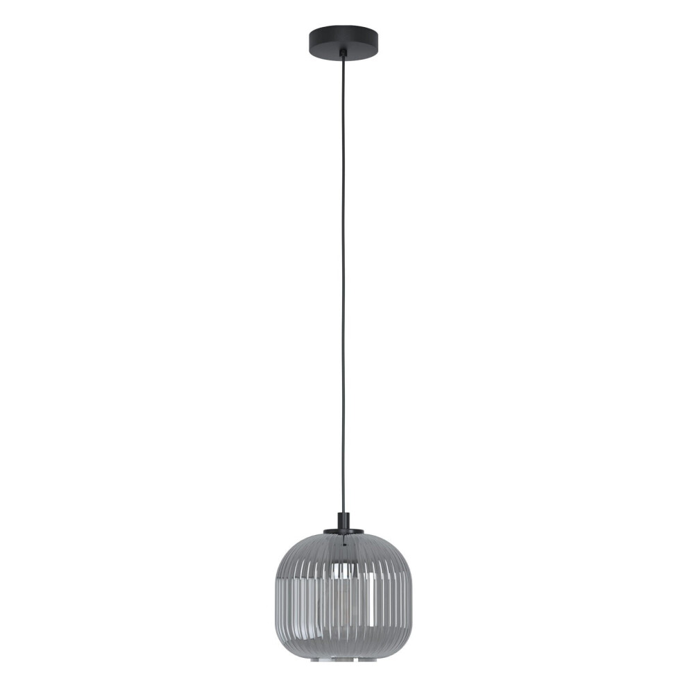 Pendant Light Black Shade Black Transparent Glass Vaporized Bulb E27 1x40W