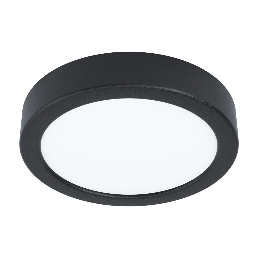 Loops Wall / Ceiling Light Black 160Mm Round Surface Mounted 10.5W Led 3000K