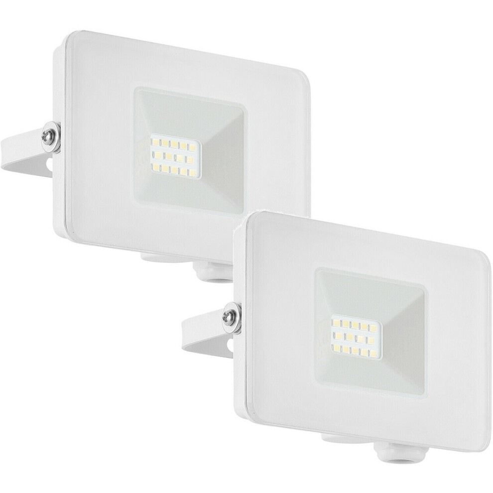 2 PACK IP65 Outdoor Wall Flood Light White Adjustable 10W LED Porch Lamp