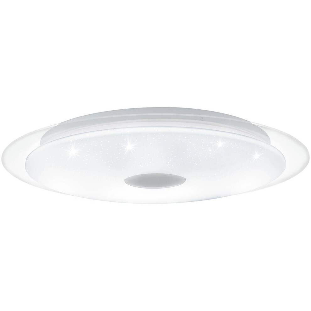 Loops Wall Flush Ceiling Shade Chrome Plastic Crystal Effect Led 36W Light/White