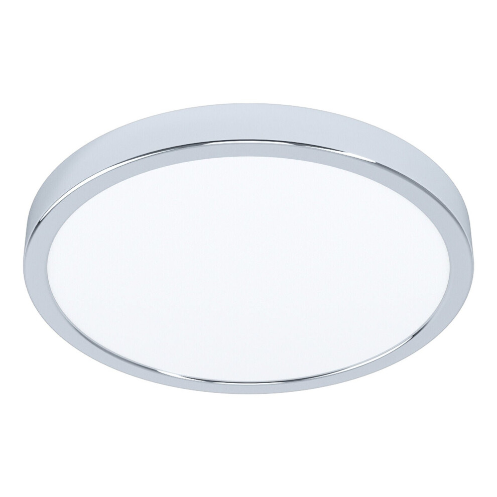 Loops Wall Flush Ceiling Colour Chrome Shade Round Plastic Bulb Led 20W Light/White