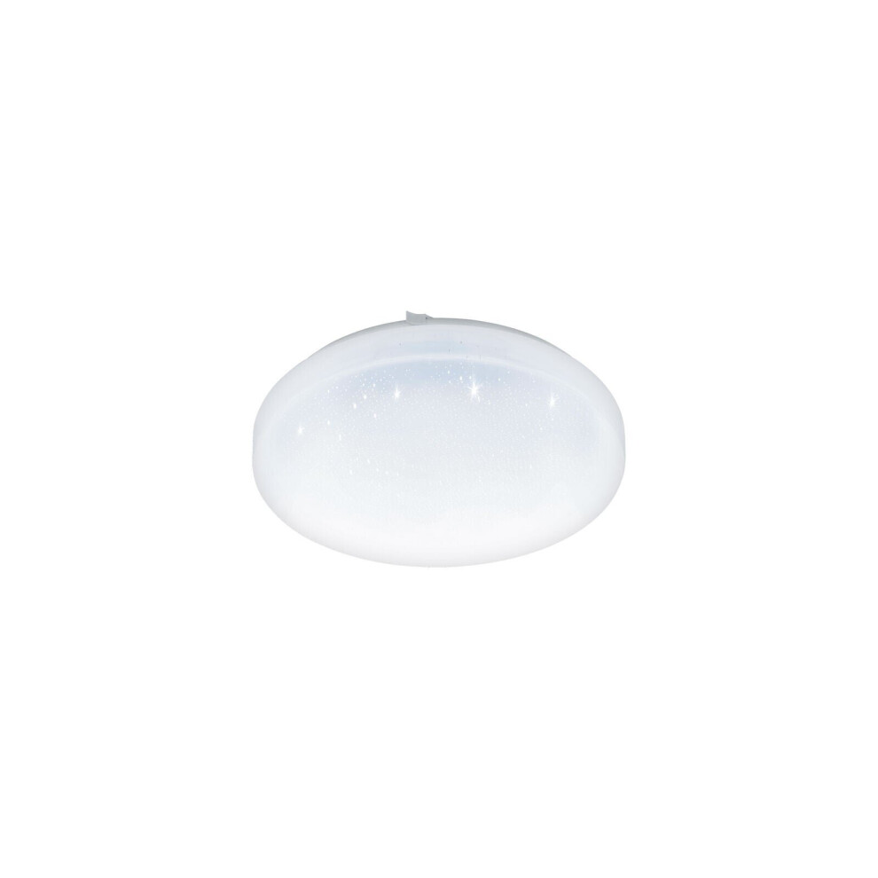 Wall Flush Ceiling Light White Shade White Plastic With Crystal Effect LED 11.5W