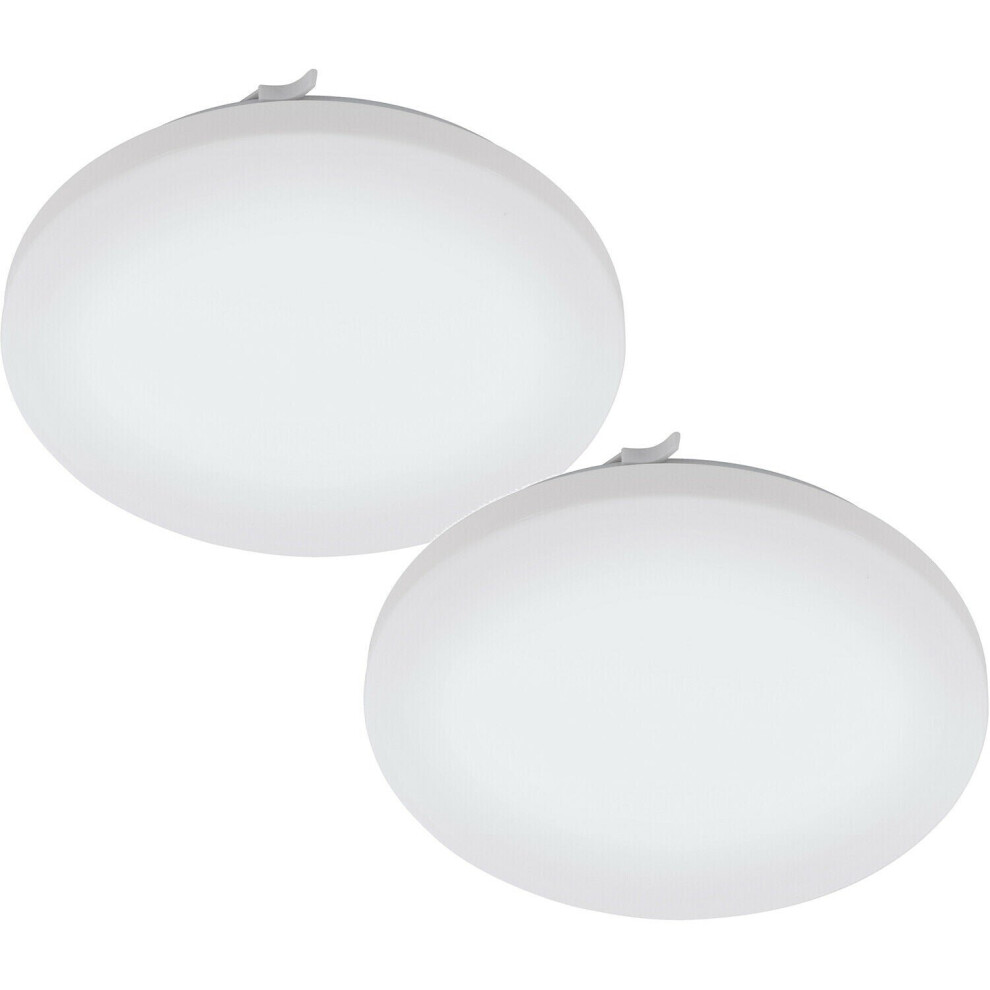 2 PACK Wall Flush Ceiling Light Colour White Shade White Plastic LED 17.3W Incl