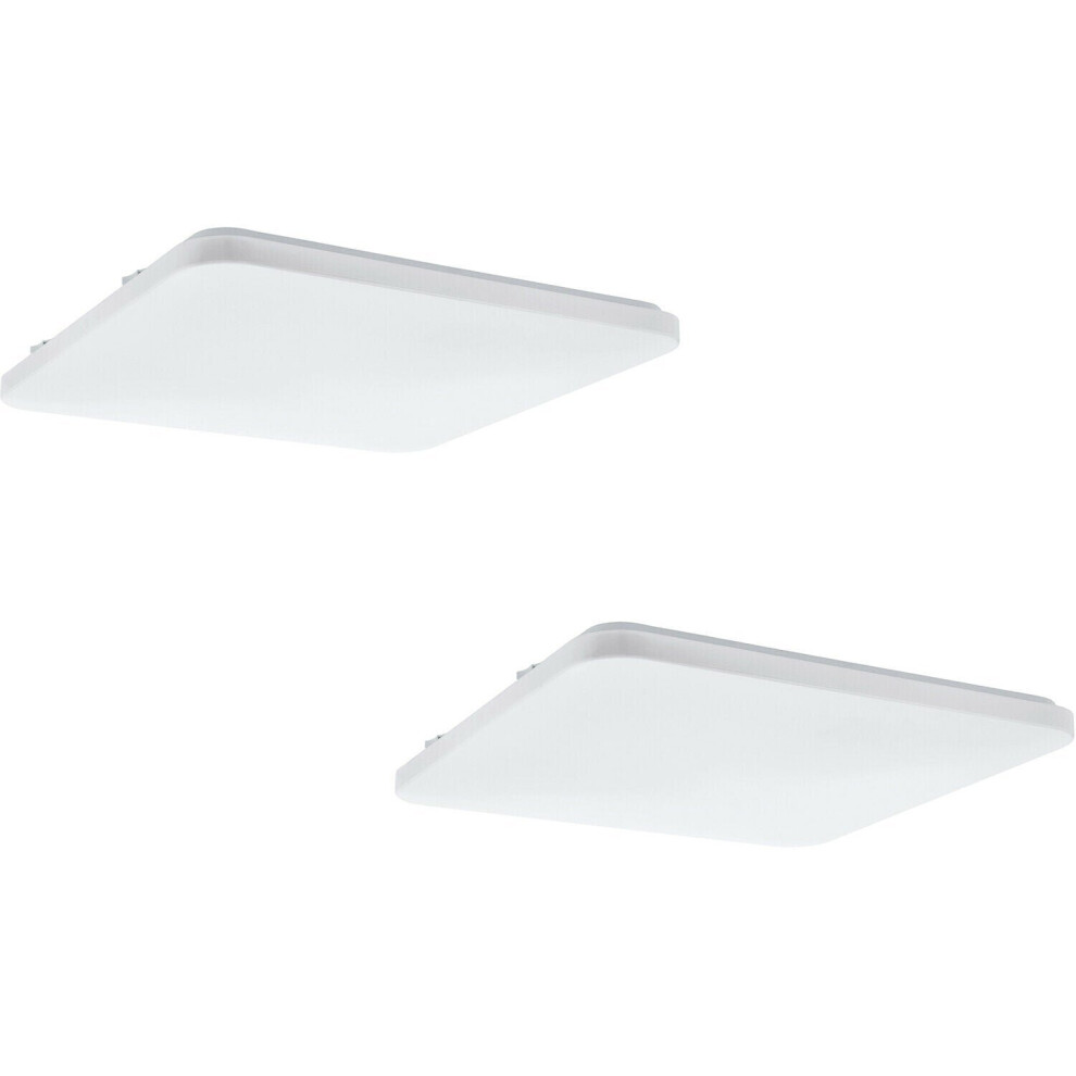 2 PACK Wall Flush Ceiling Light Colour White Shade White Plastic Bulb LED 49.5W