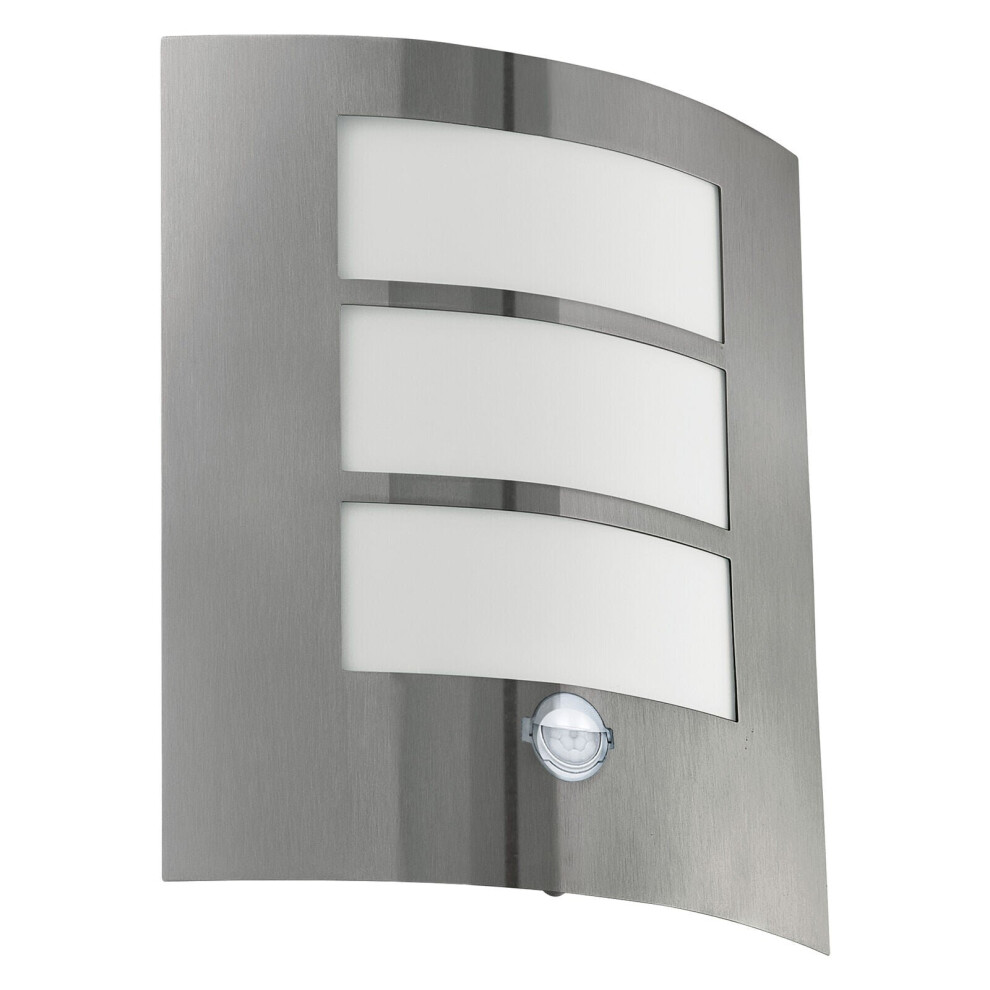 Loops Ip44 Outdoor Wall & Pir Motion Sensor Stainless Steel 1X 60W E27 Bulb Light
