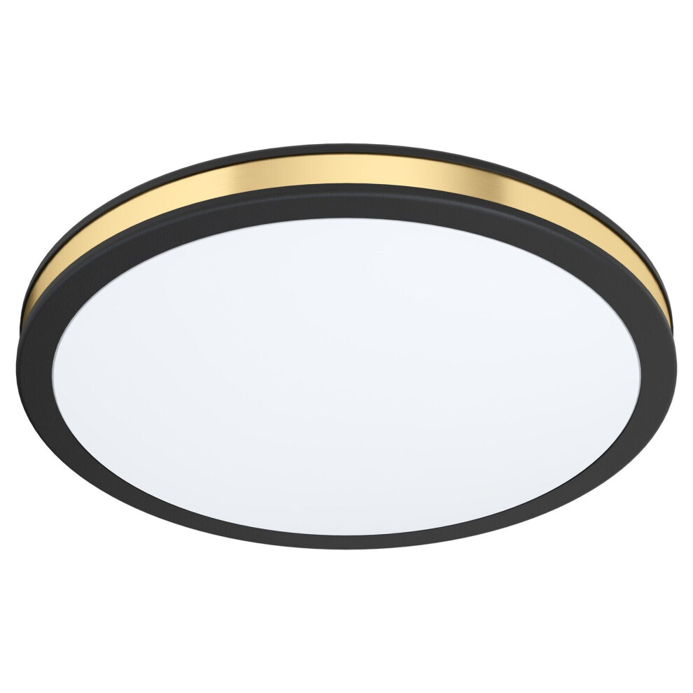 Loops Wall Flush Ceiling Colour Shade Gold Plastic Bulb Led 12W Light/Black/White