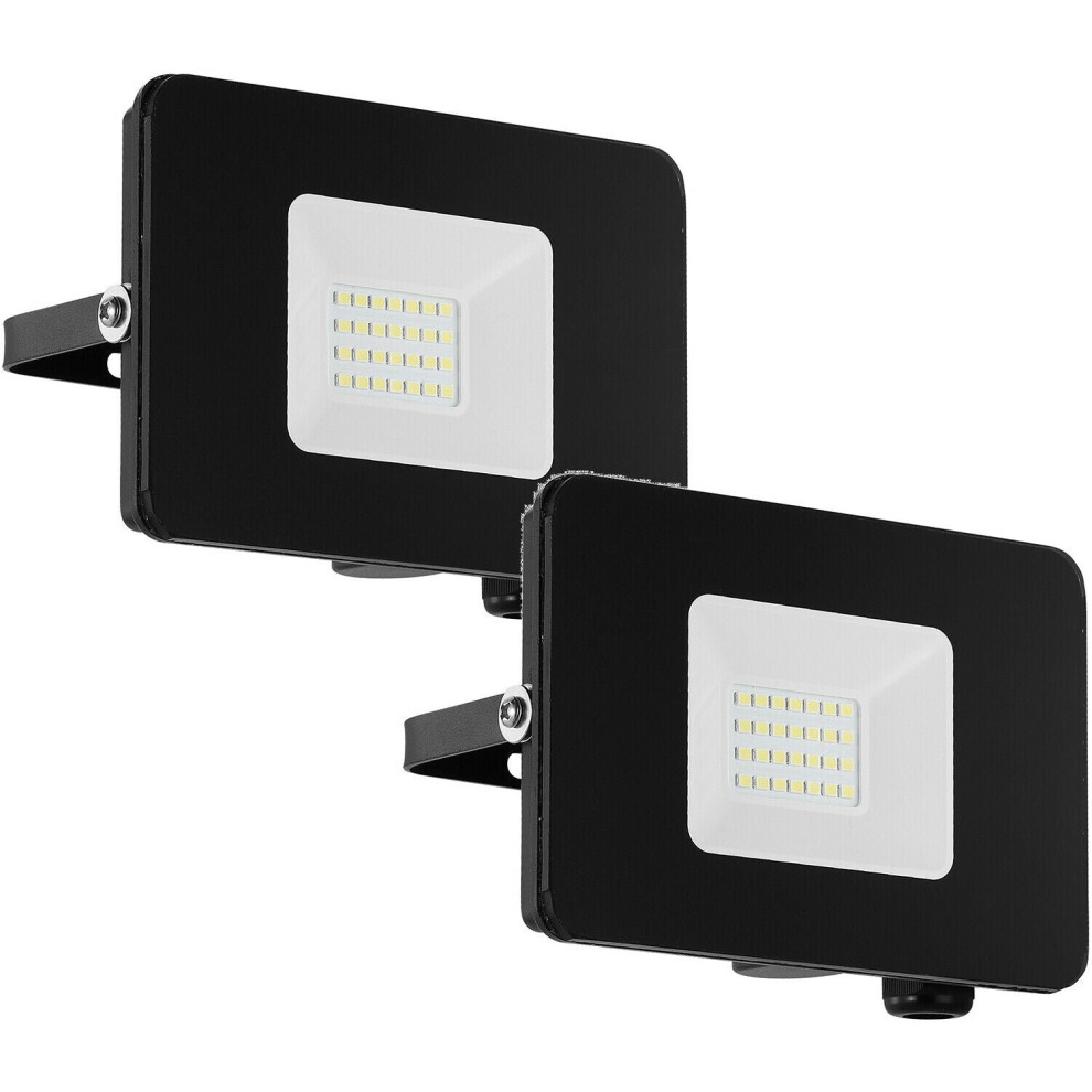 Loops 2 Pack Ip65 Outdoor Wall Flood Light Black Adjustable 20W Led Porch Lamp