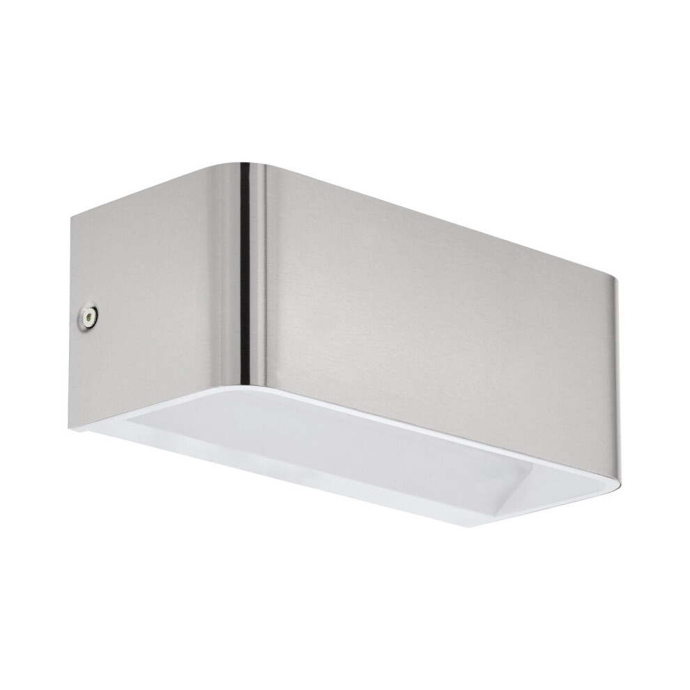 Loops Wall Light Colour Satin Nickel Front Cover Box Structure Bulb Led 10W Included