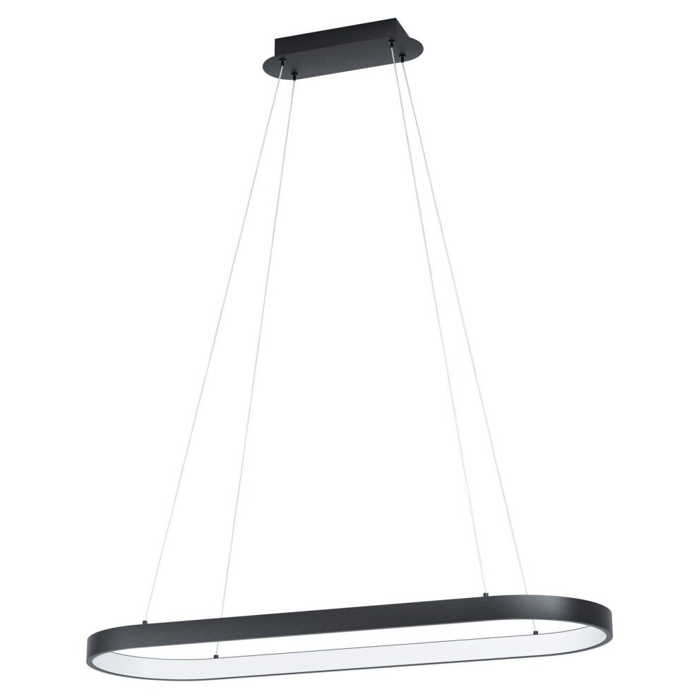 Loops Pendant Ceiling Light Colour Black Shade White Plastic Bulb Led 30W Included