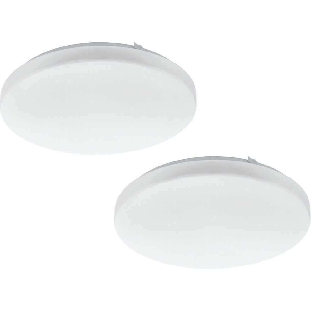 Loops 2 Pack Wall Flush Ceiling Light Colour White Shade White Plastic Bulb Led 17.3W