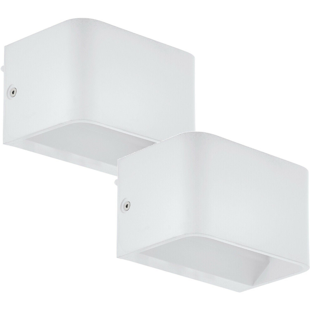 Loops 2 Pack Wall Light Colour White Box Structure Snug Fitting Bulb Led 6W Included