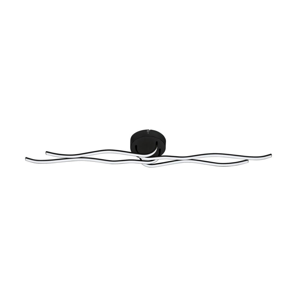 Loops Wall Flush Ceiling Light Colour Black Shade White Plastic Bulb Led 40W Included