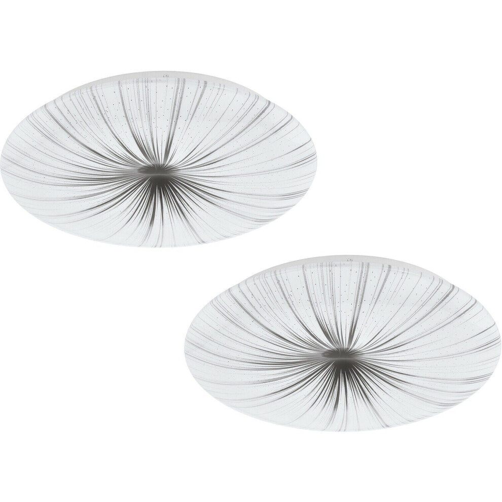 Loops Unisex White Pack Wall Flush Ceiling Light Colour Shade Silver Plastic Led 24W Size 2 - Image 2