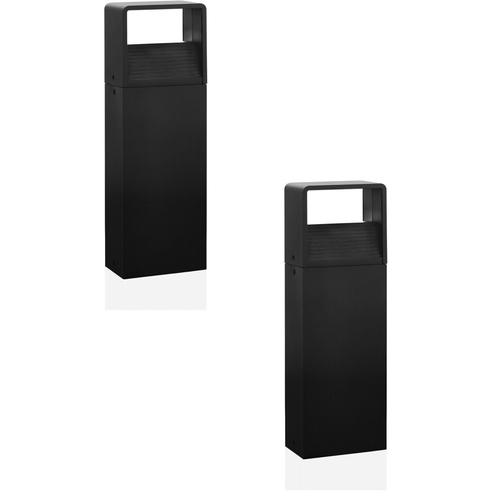 Loops 2 Pack Ip44 Outdoor Pedestal Modern 6W Led Wall Gate Post Light/Anthracite