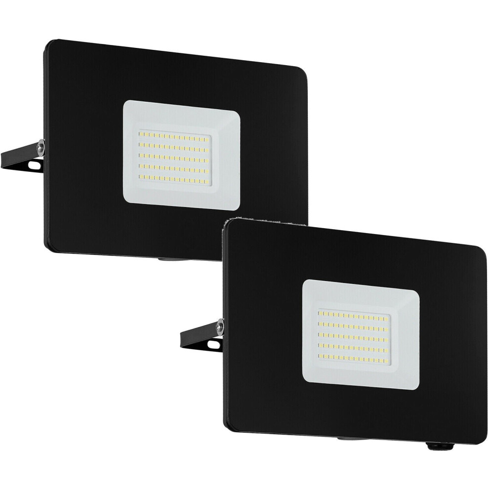 Loops 2 Pack Ip65 Outdoor Wall Flood Light Black Adjustable 50W Led Porch Lamp