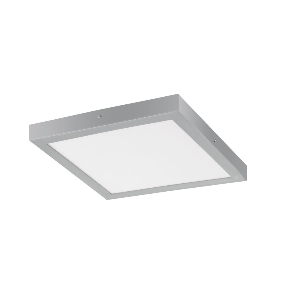 Loops Wall / Ceiling Light Silver 400Mm Square Surface Mounted 25W Led 3000K
