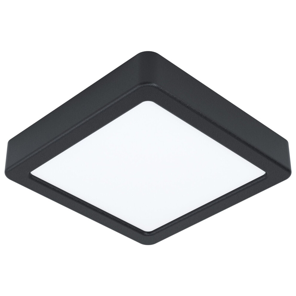 Wall / Ceiling Light Black 160mm Sqaure Surface Mounted 10.5W LED 3000K