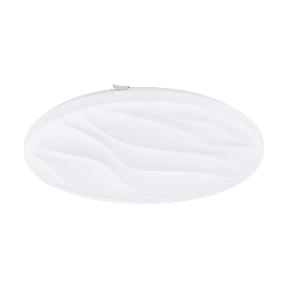 Loops Flush Ceiling Light Colour White Shade White Plastic Bulb Led 22W Included