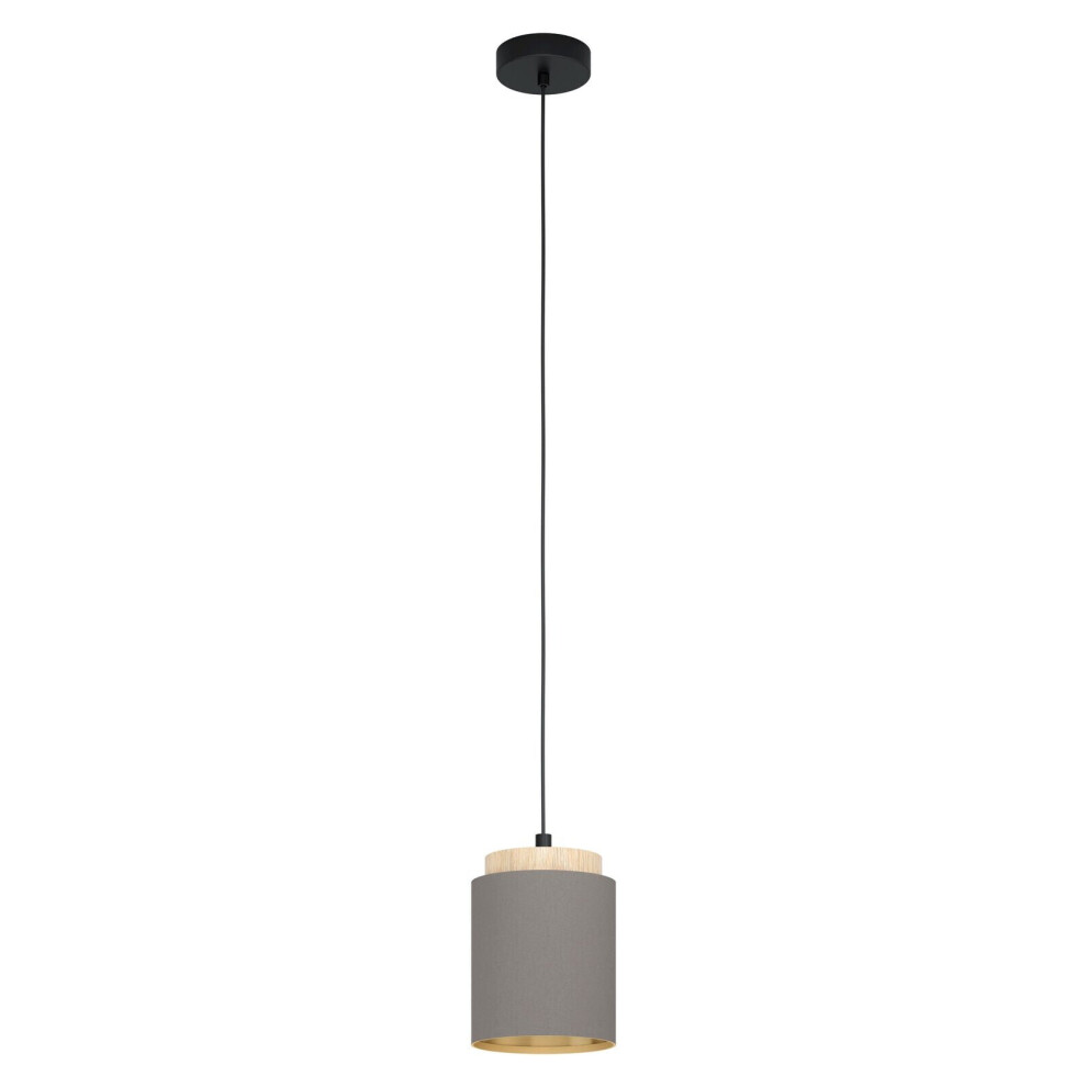 Loops Pendant Light Colour Black Brown Shade Cappuccino Fabric Bulb E27 1X40w