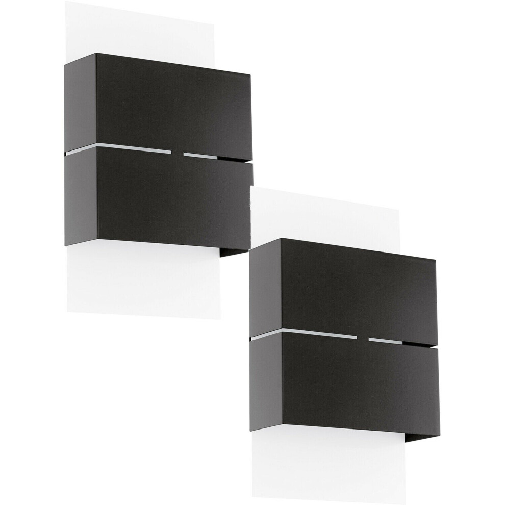 Loops 2 Pack Ip44 Outdoor Wall Light White & Anthracite Zinc Steel 2.5W Led