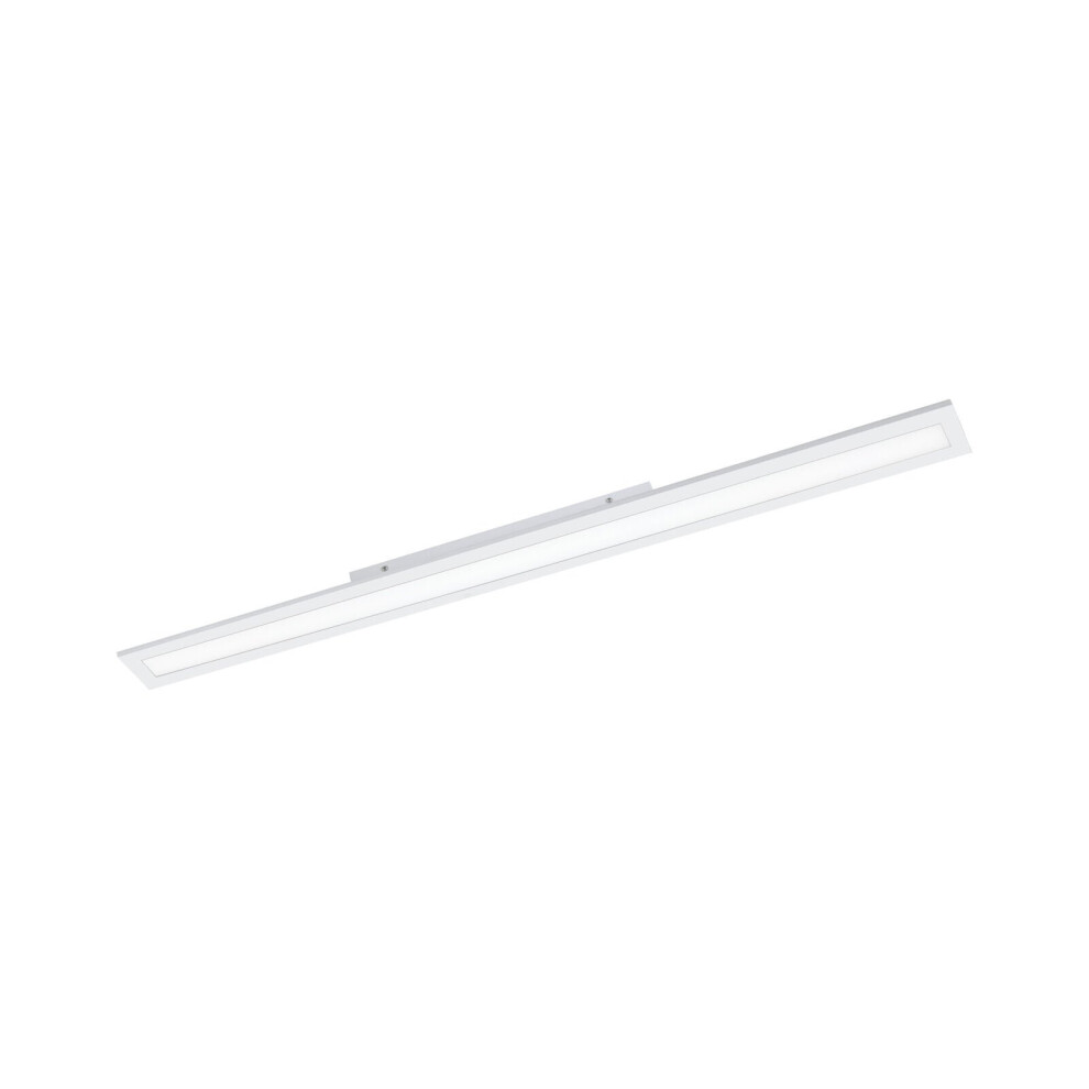 Flush Ceiling Light Colour White Shade Slim White Plastic Bulb LED 30W Included