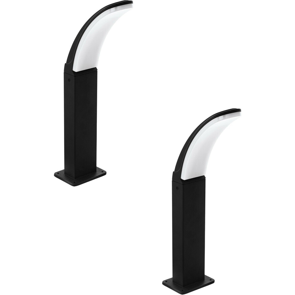 Loops 2 Pack Ip44 Outdoor Pedestal Aluminium 11W Led Wall Post Lamp Light/Black