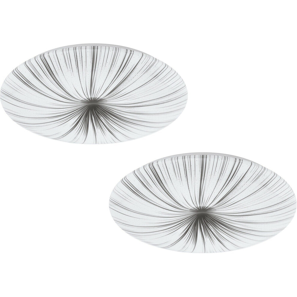 - Modern 2 Pack Led Wall Flush Ceiling Lights In White And Silver Finish - Image 3