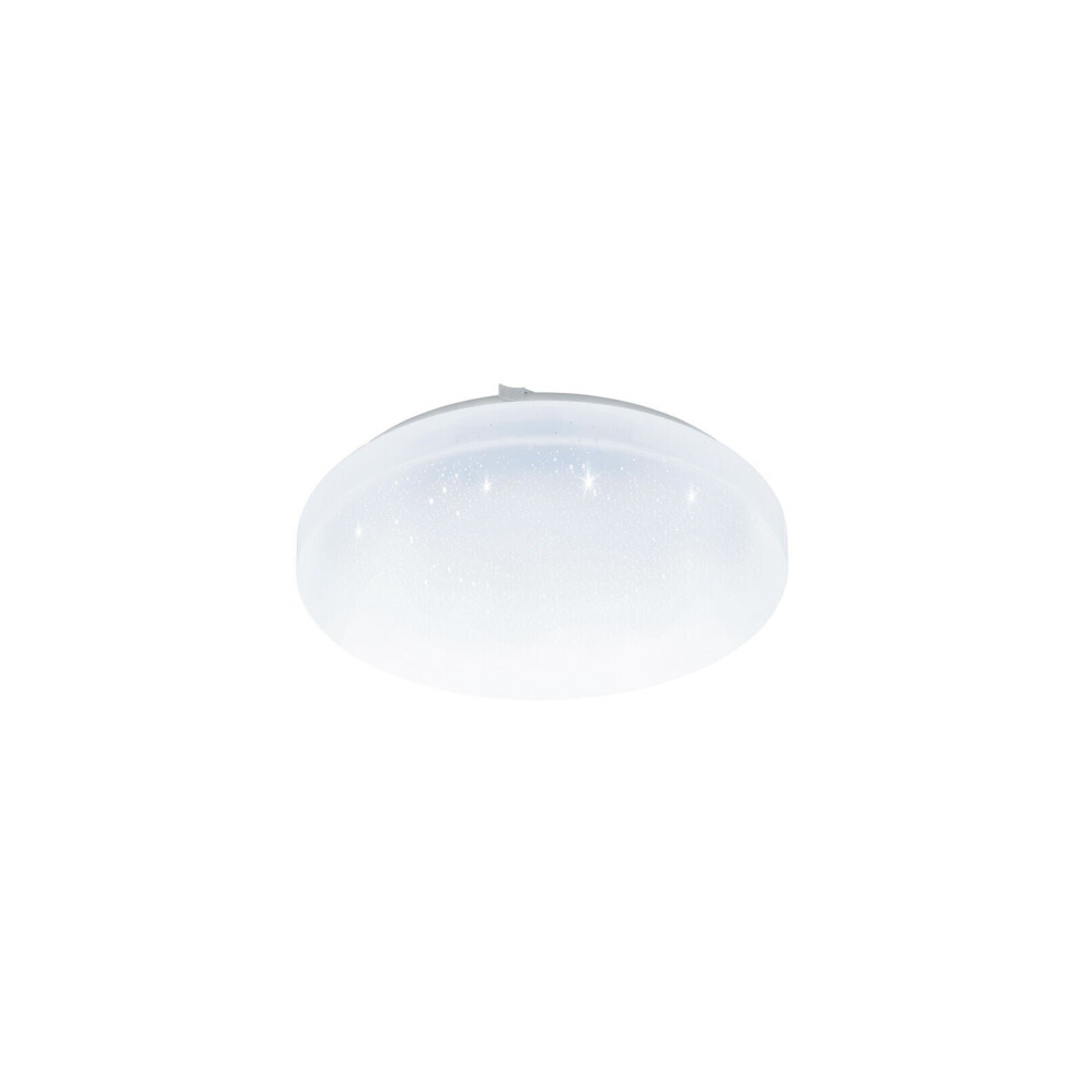 Wall Flush Ceiling Light White Shade White Plastic With Crystal Effect LED 12W