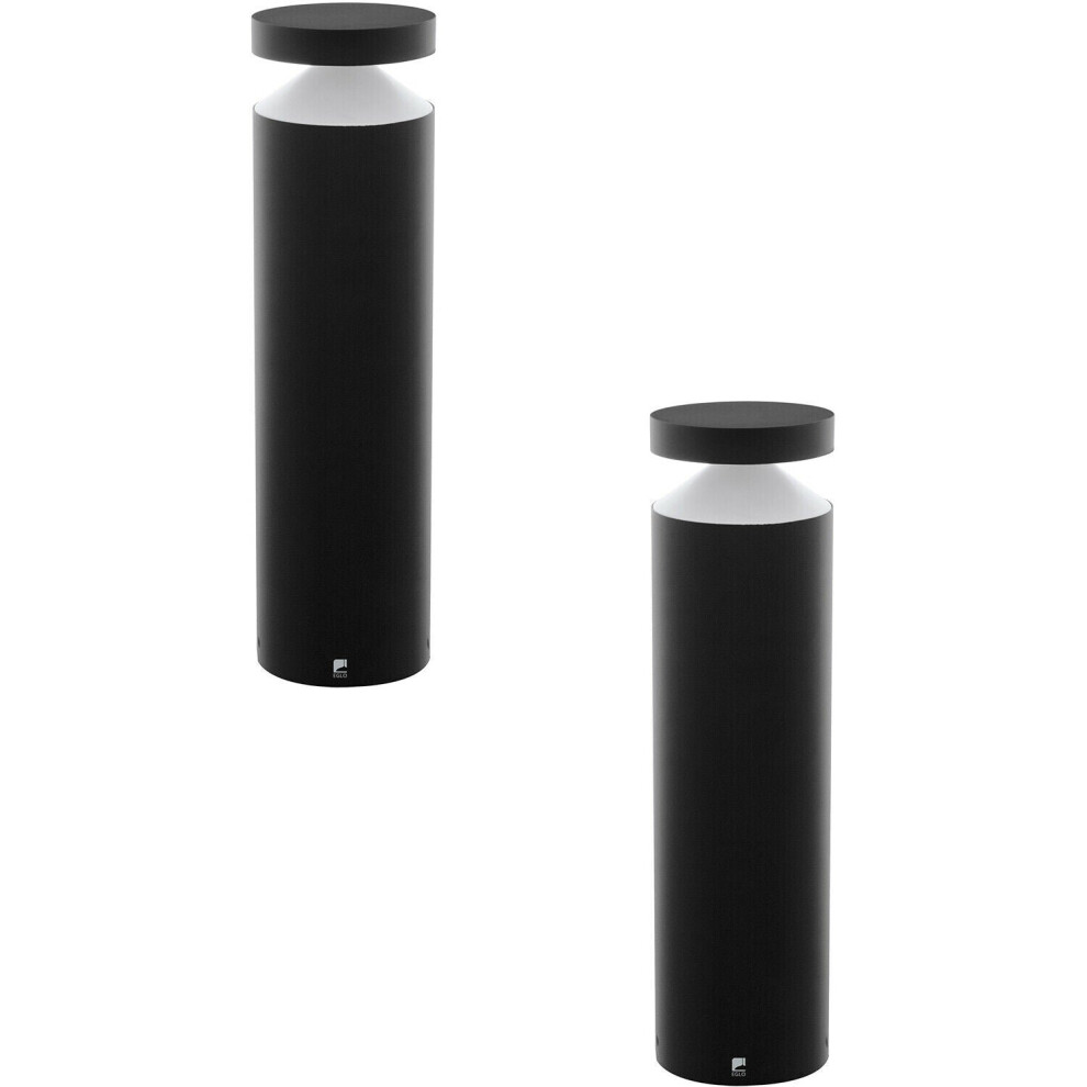 2 PACK IP44 Outdoor Pedestal Light Black Cast Aluminium 11W LED Post